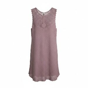 O'Neill Women's Crochet Knit Sleeveless Dress Mauve XL Cotton Beach Cover Up